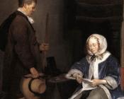 杰拉德 特 博尔奇 : Lady Reading A Letter detail